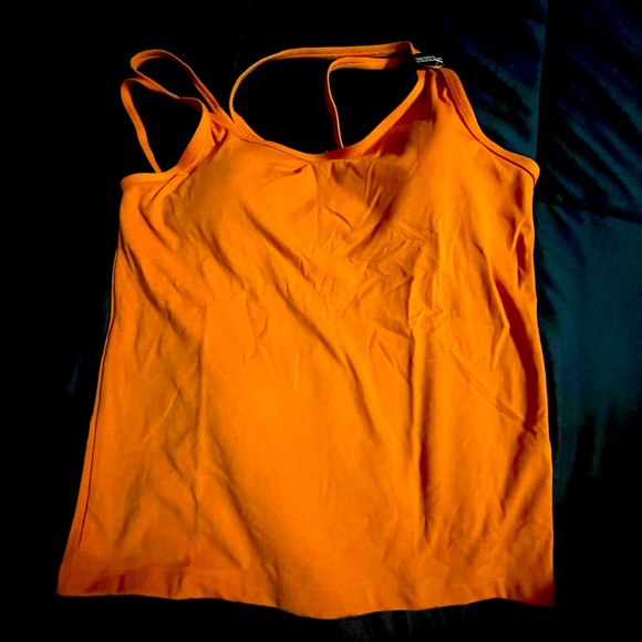 Victoria Secret Pink Tank Top Camisole CORAL SHELF BRA Removable Pads Sz M - Picture 1 of 7